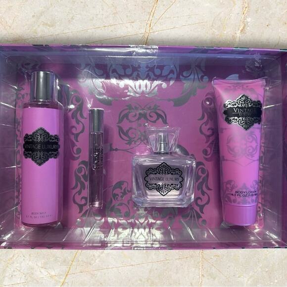 Vintage Luxury 4-Piece Women's Fragrance & Body Care Gift Set Body - Picture 2 of 6